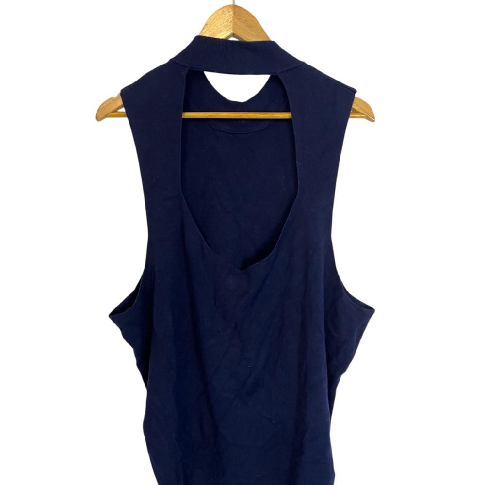 ASOS Design Curve Navy Open Back Mock Neck Bodysuit Plus Size 24 - Picture 5 of 10